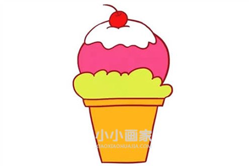 绘本故事樱桃冰激凌简笔画画法图片步骤