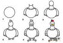 正面的母鸡简笔画画法图片步骤步骤1