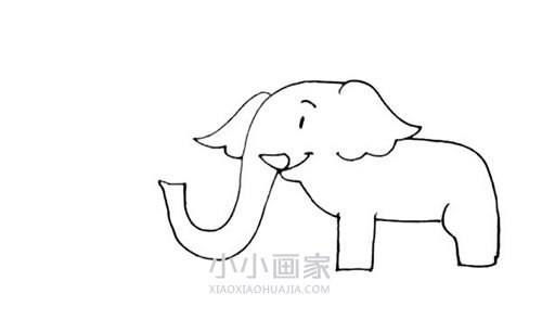 玩水的大象简笔画画法图片步骤步骤5