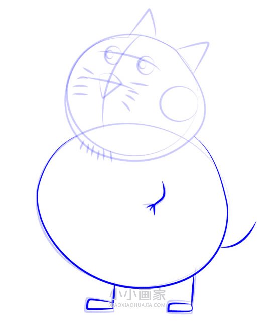 小猫坎迪的爸爸简笔画画法图片步骤步骤6