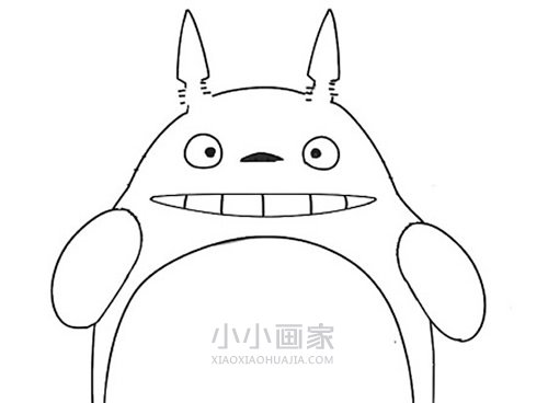 可爱龙猫简笔画画法图片步骤步骤5