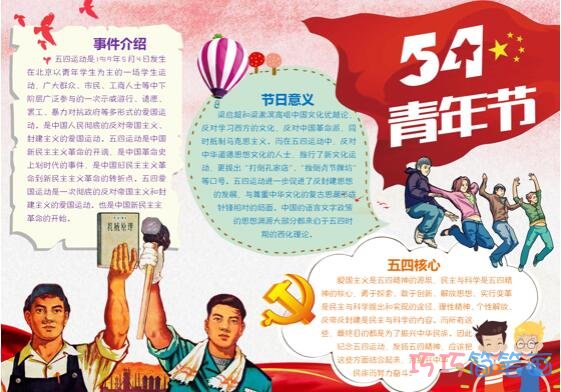五四青年节五四爱国运动手抄报怎么画简单又漂亮步骤1