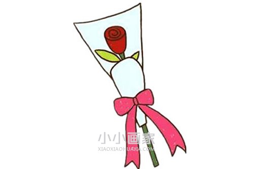 绘本故事情人节玫瑰花束简笔画画法图片步骤