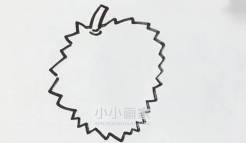 卡通榴莲简笔画画法图片步骤步骤3