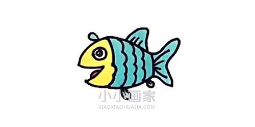快乐的小鱼简笔画画法图片步骤步骤1