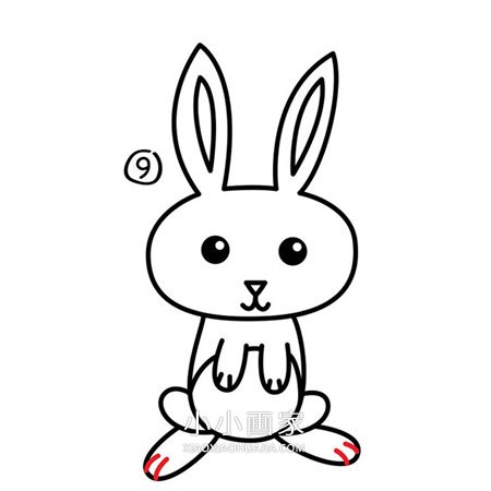 卡通小白兔简笔画画法图片步骤步骤10