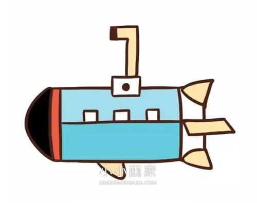 绘本故事卡通潜水艇简笔画画法图片步骤