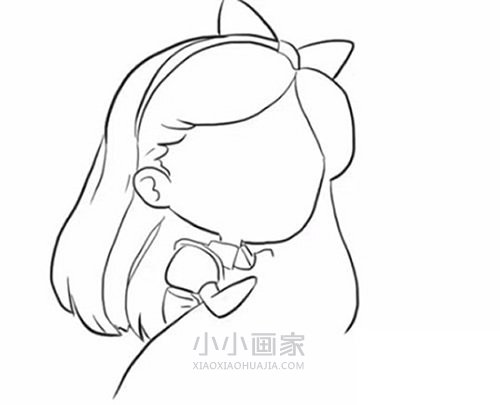 可爱女孩爱丽丝简笔画画法图片步骤步骤4