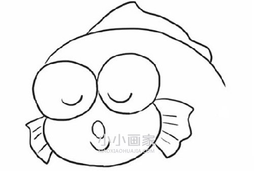 睡觉的小胖鱼简笔画画法图片步骤步骤6
