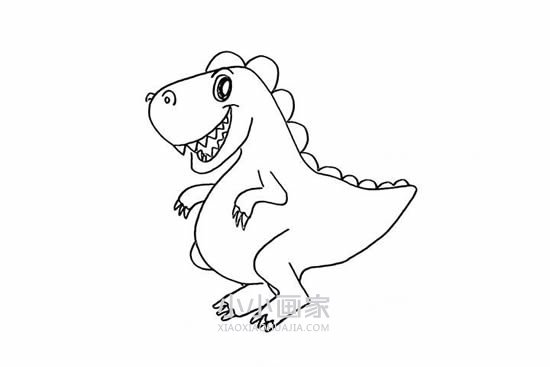 可爱霸王龙简笔画画法图片步骤步骤7