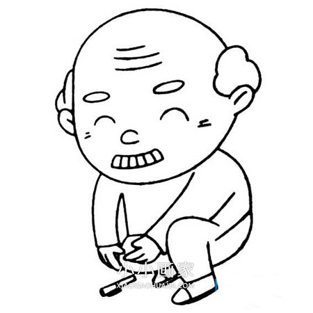 重阳节老人的简笔画画法图片步骤步骤7