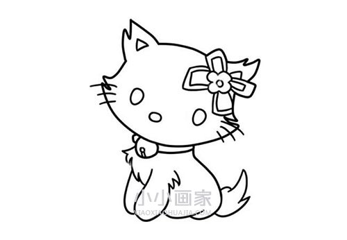 超萌小白猫简笔画画法图片步骤步骤6
