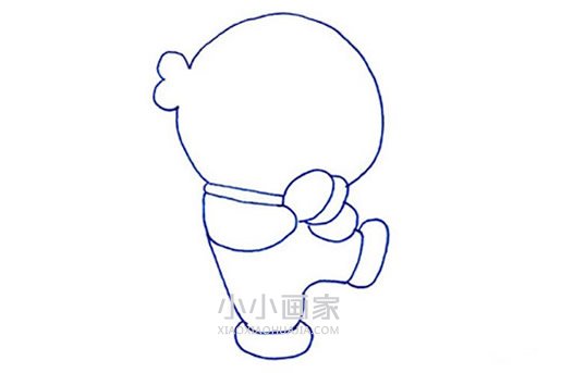萌萌哒哆啦A梦简笔画画法图片步骤步骤4