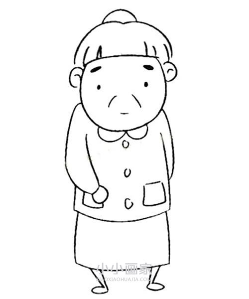 各种样子奶奶简笔画画法图片步骤步骤7