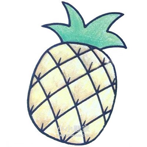 简单菠萝简笔画画法图片步骤步骤1