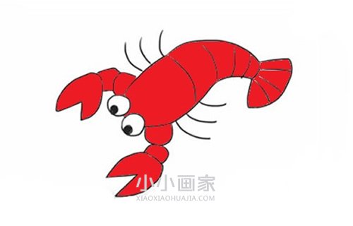 绘本故事简单龙虾简笔画画法图片步骤