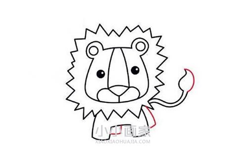 帅气卡通狮子简笔画画法图片步骤步骤6
