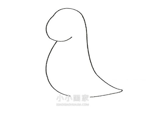可爱卡通恐龙简笔画画法图片步骤步骤3