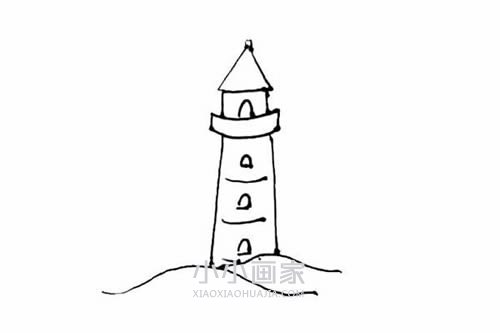 夜晚的灯塔简笔画画法图片步骤步骤5