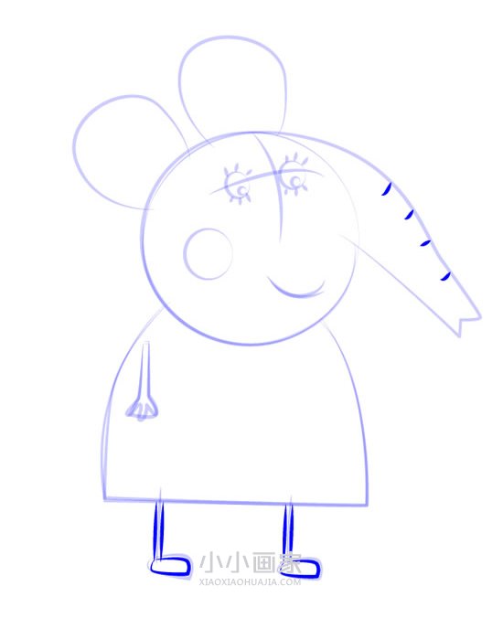 小象爱米丽的妈妈简笔画画法图片步骤步骤7