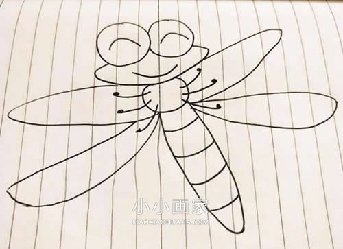 绘本故事笑眯眯的蜻蜓简笔画画法图片步骤