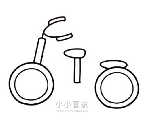 彩色自行车简笔画画法图片步骤步骤3