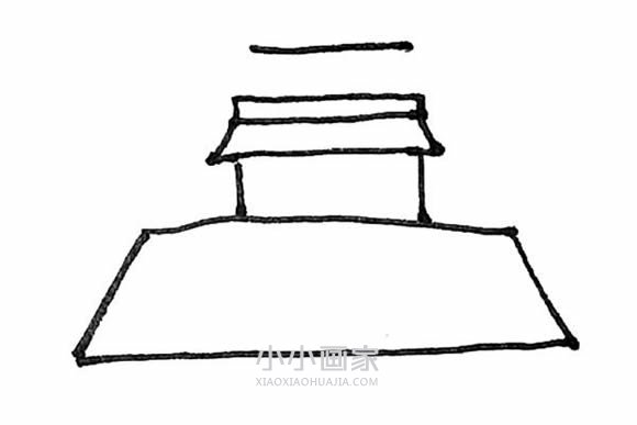 国庆节天安门简笔画画法图片步骤步骤5