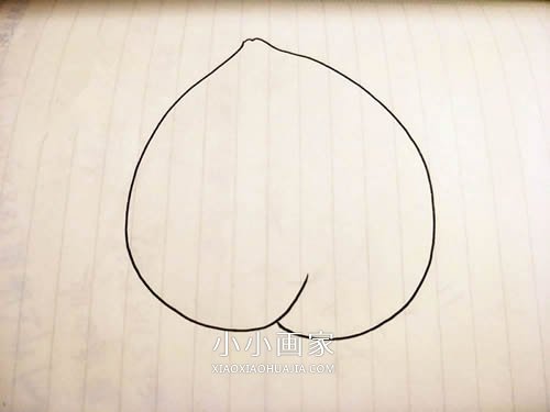 黑白桃子简笔画画法图片步骤步骤2