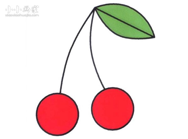 可爱小樱桃简笔画画法图片步骤步骤1