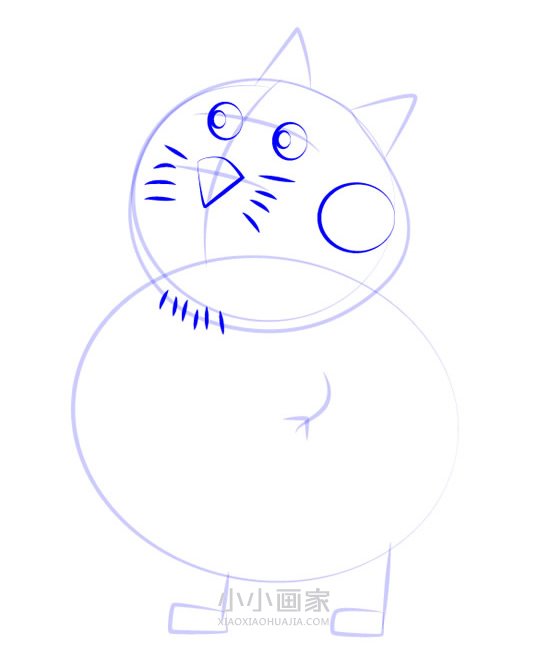 小猫坎迪的爸爸简笔画画法图片步骤步骤5