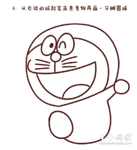 奔跑的哆啦A梦简笔画画法图片步骤步骤6