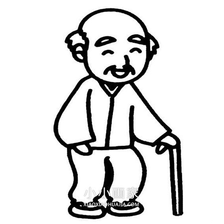 重阳节老人的简笔画画法图片步骤步骤8