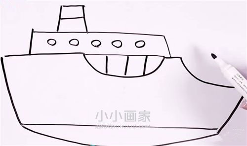 简单轮船简笔画画法图片步骤步骤4