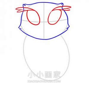 可爱猫头鹰简笔画画法图片步骤步骤4