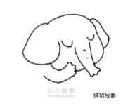 害羞的卡通小象简笔画画法图片步骤步骤4