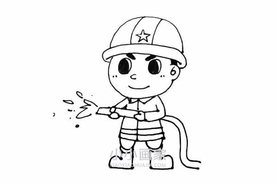 勇敢消防员简笔画画法图片步骤步骤10