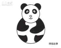 可爱大熊猫简笔画画法图片步骤步骤1