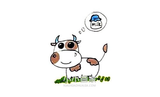 可爱奶牛简笔画画法图片步骤步骤1