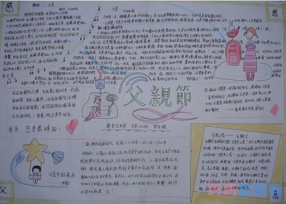 绘本故事关于父亲节感谢父亲的手抄报简笔画怎么画简单又漂亮