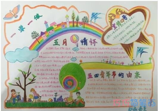 绘本故事关于五四情怀54青年节的由来手抄报内容图片简单漂亮