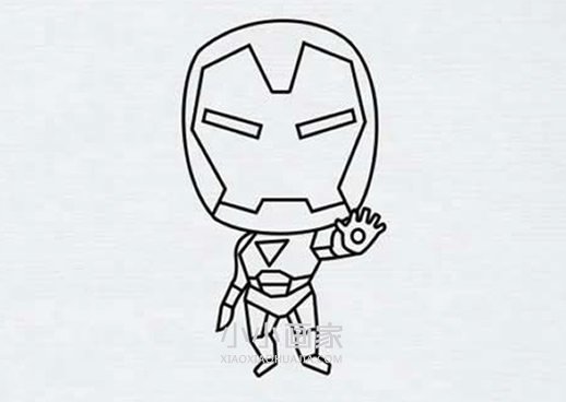 卡通钢铁侠简笔画画法图片步骤步骤4