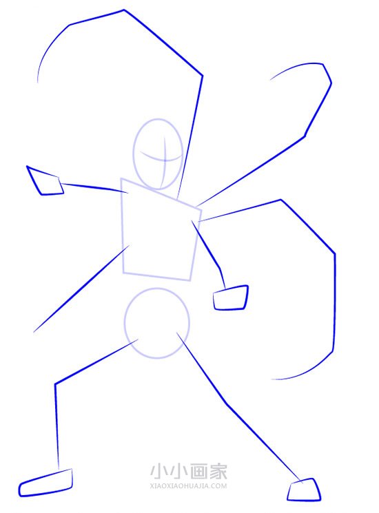 穿着全新战甲的蜘蛛侠简笔画画法图片步骤步骤3