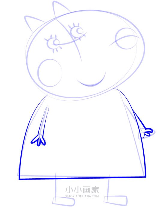 小狗丹尼的妈妈简笔画画法图片步骤步骤6