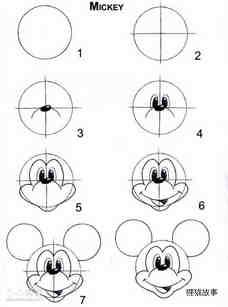 米奇头部简笔画的画法图片步骤