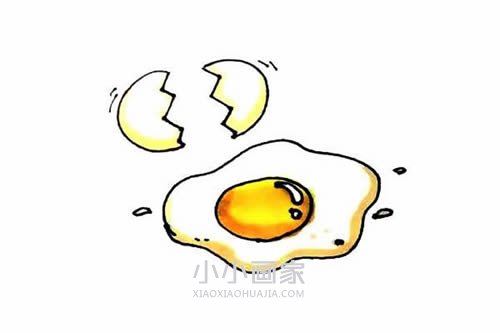 彩色荷包蛋简笔画画法图片步骤