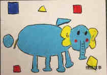 绘本故事幼儿园中班可爱大象儿童画作品图片欣赏