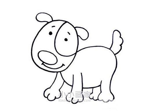 可爱小狗简笔画画法图片步骤步骤4