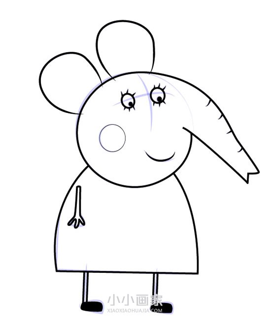 绘本故事小象爱米丽的妈妈简笔画画法图片步骤