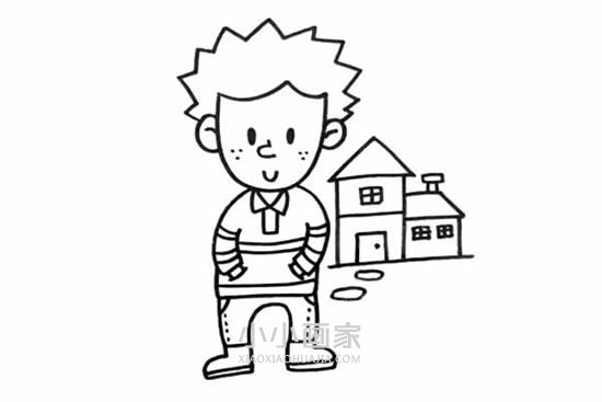 外国小男孩简笔画画法图片步骤步骤5