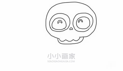 万圣节快乐骷髅简笔画画法图片步骤步骤4
